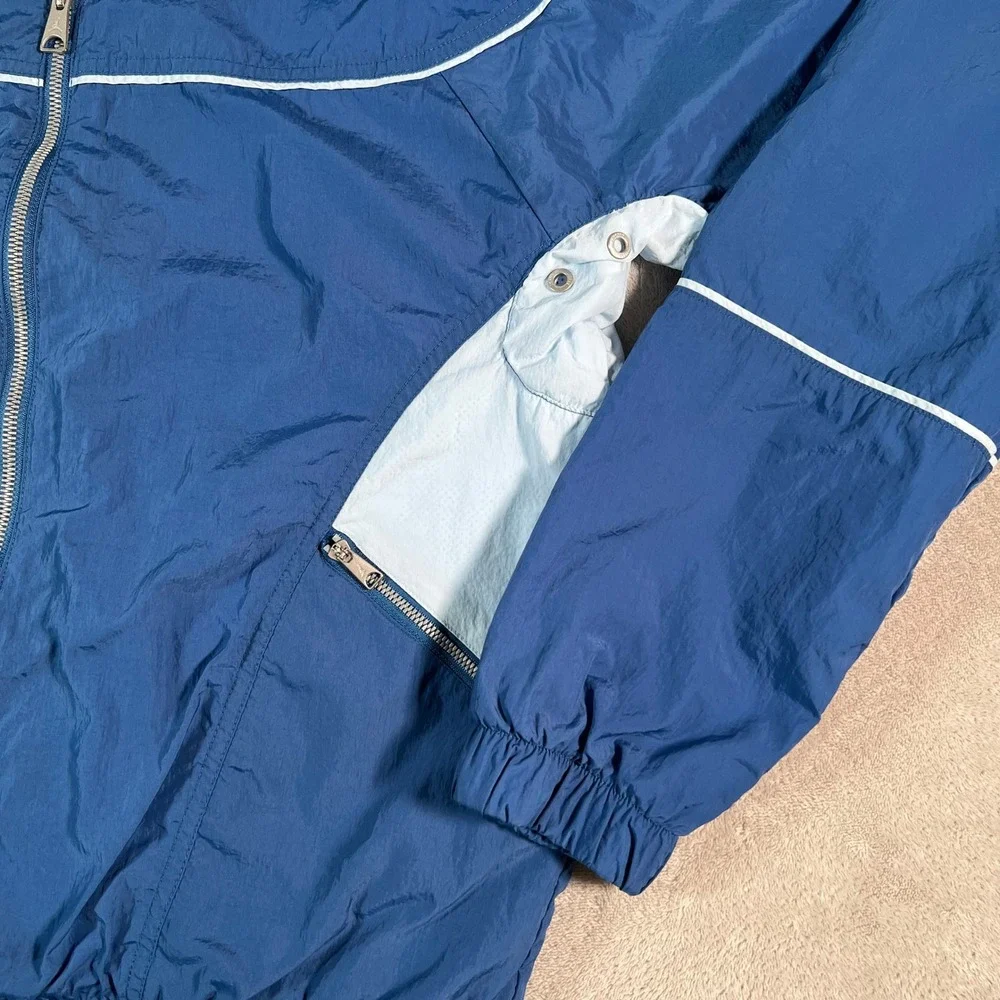 Jordan Flight Windbreaker Jacket Men's Size Medium Blue Full Zip Mesh Lined Rare
